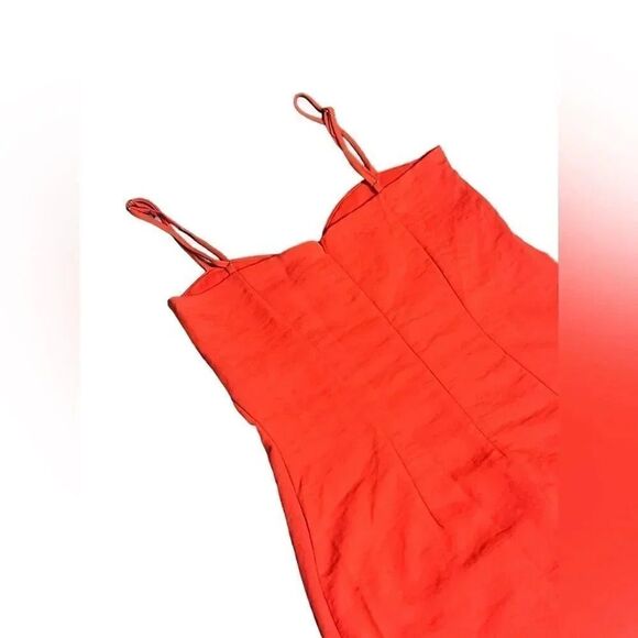 NWT women’s RUMER THE LABEL x REVOLVE orange lunar  Mini a line dress sz medium - Picture 6 of 7
